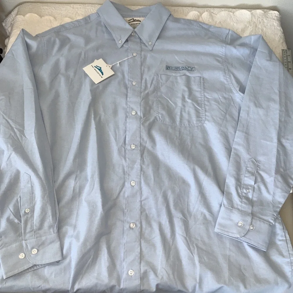 Bragg Heavy Transport LS Blue Shirt Men's 2XL 2XLT Crane Machinery NWT Tall‎